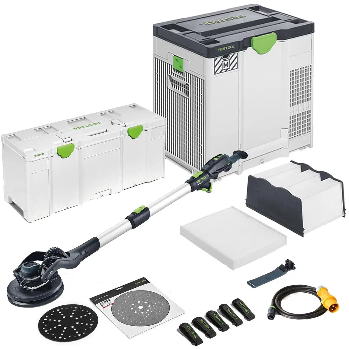 Festool Lhs 2 225 Eqi-Plus 225Mm Planex Long-Reach Sander 110V Gb - 575993 With Sys-Air M 110V Gb Air Purifier - 577786 1