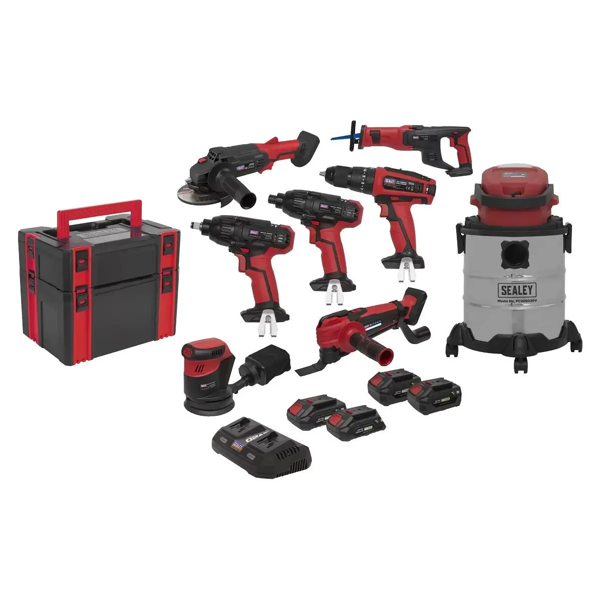 Sealey Cp20vcombo4 Cp20v Series 20V Cordless Tool 8 Piece Combo With 4 Battery 1
