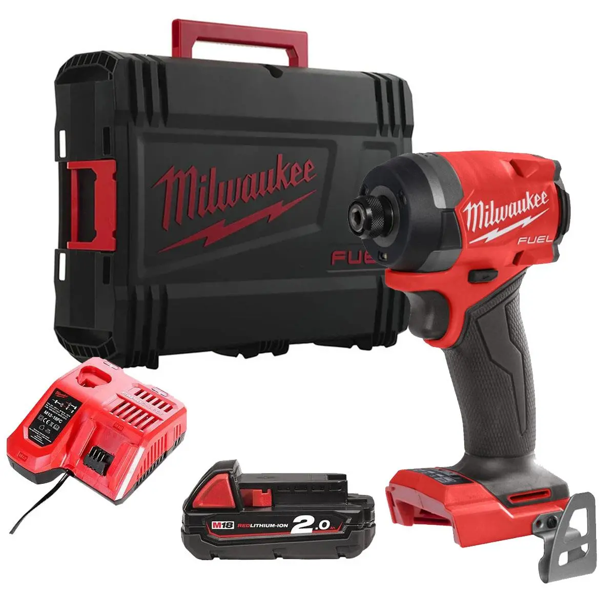 Milwaukee M18oneid3-0X 18V Fuel One-Key Brushless 1/4" Impact Driver With 1 X 2.0Ah Battery Charger & Empty Tool Box (Without Inlay) 1