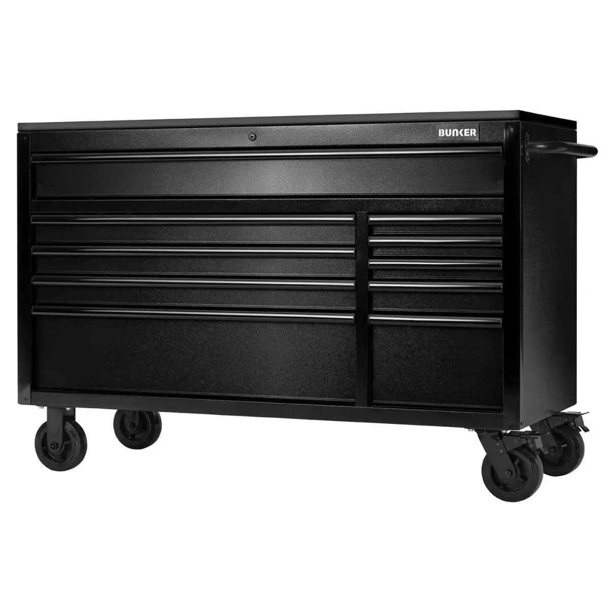 Draper B100-56Bk Bunker 10 Drawer Workbench Roller Tool Cabinet 56" With Black Stainless Steel Worktop 28077 1