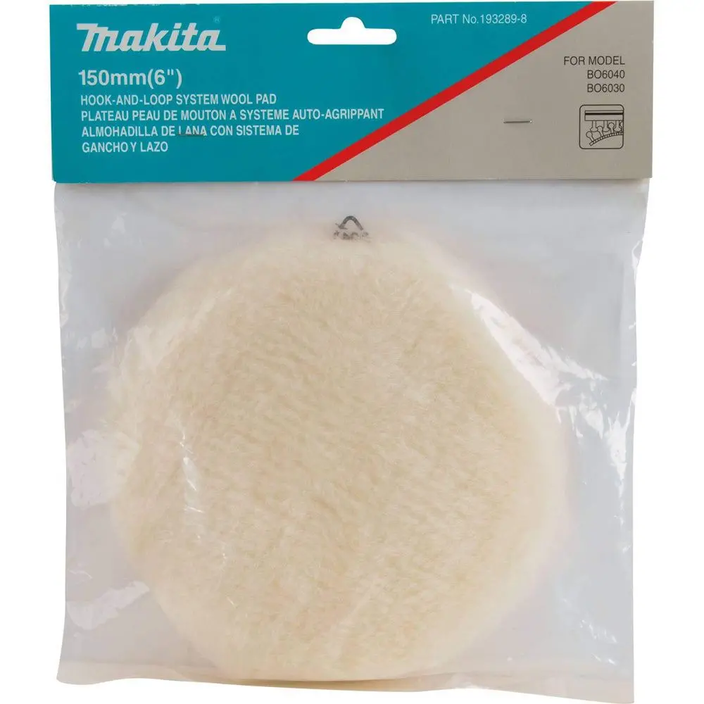 Makita 199424-6 150Mm/6" Round Hook And Loop Wool Polishing Pad 2