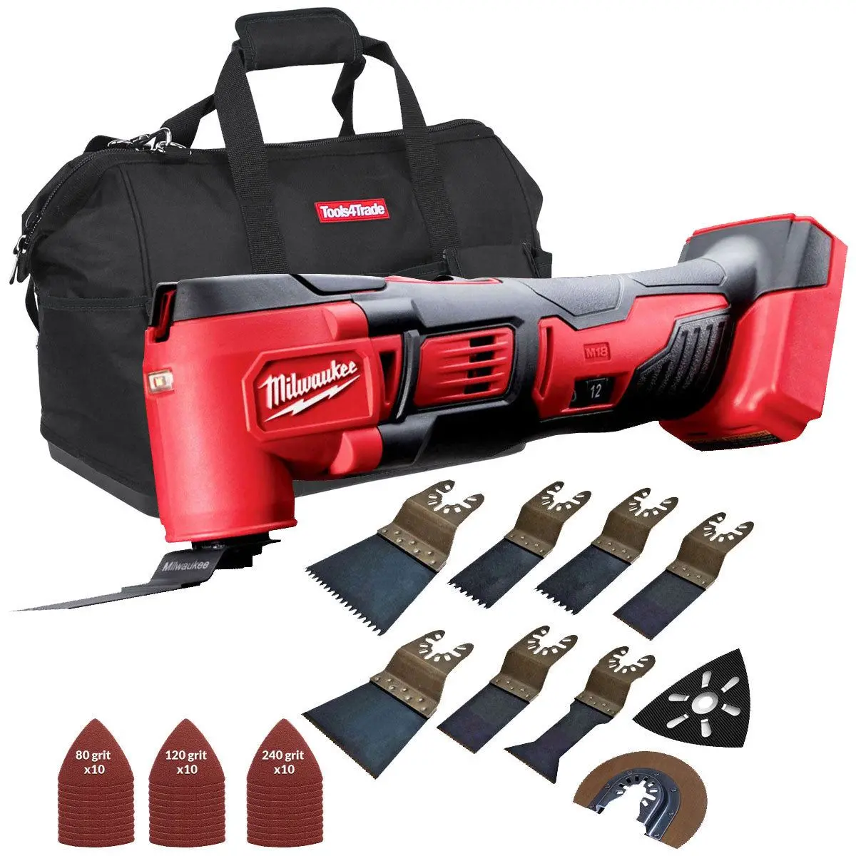 Milwaukee M18bmt-0 M18 18V Multi Tool With 39 Piece Accessories Set & Tool Bag 1