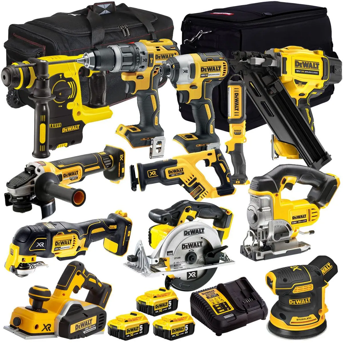 Dewalt 18V 12 Piece Power Tool Kit With 3 X 5.0Ah Battery & Charger T4tkit-8064 1