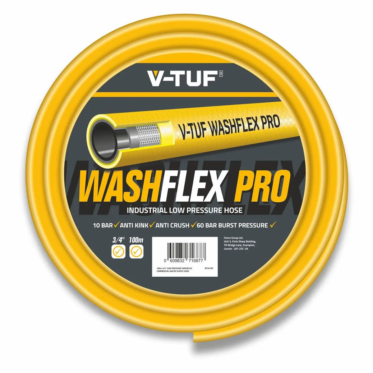 V-Tuf Bf34100 100M 3/4 Inch Washflex Pro Low-Pressure Water Supply Hose 1