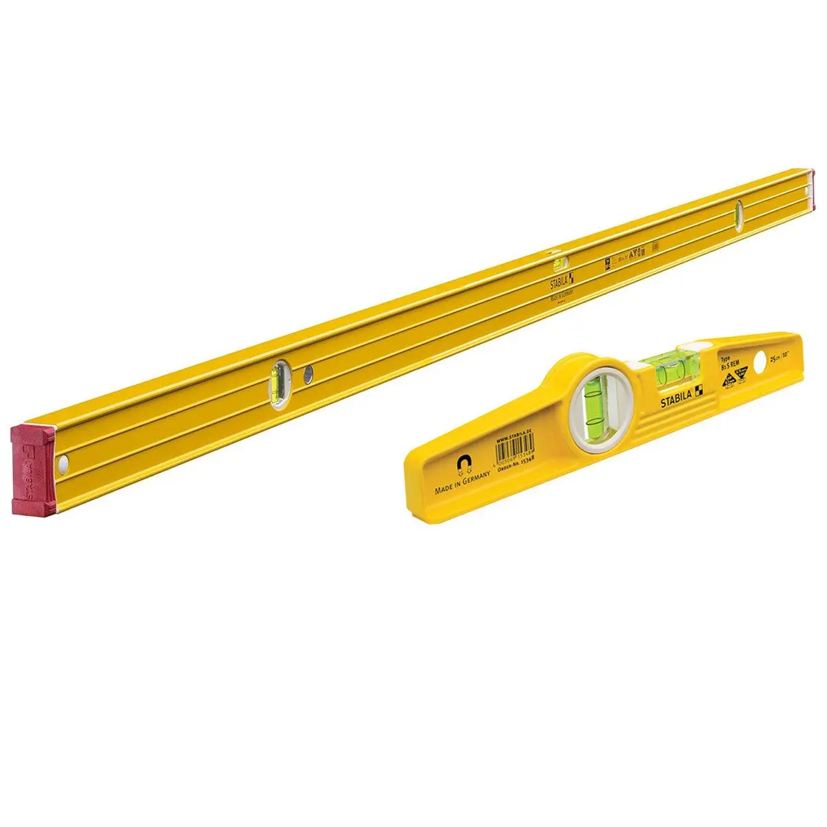 Stabila Stb962180 96-2 183Cm / 72Inch Spirit Level 3 Vial - 15230 With 25Cm Magnetic Rare Earth Torpedo Level 1