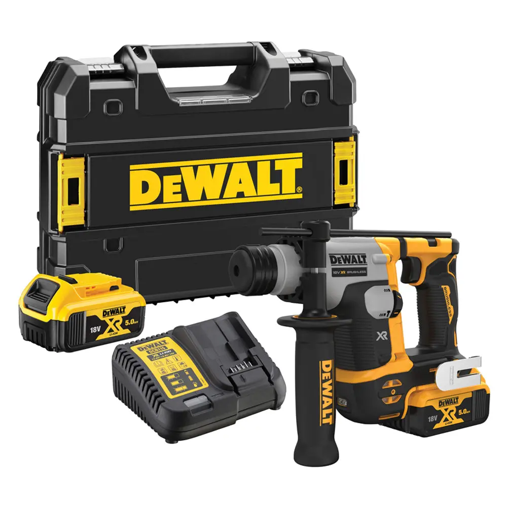 Dewalt Dch172p2 18V Xr Sds Plus Rotary Hammer With 2 X 5.0Ah Batteries Charger & Carry Case 1
