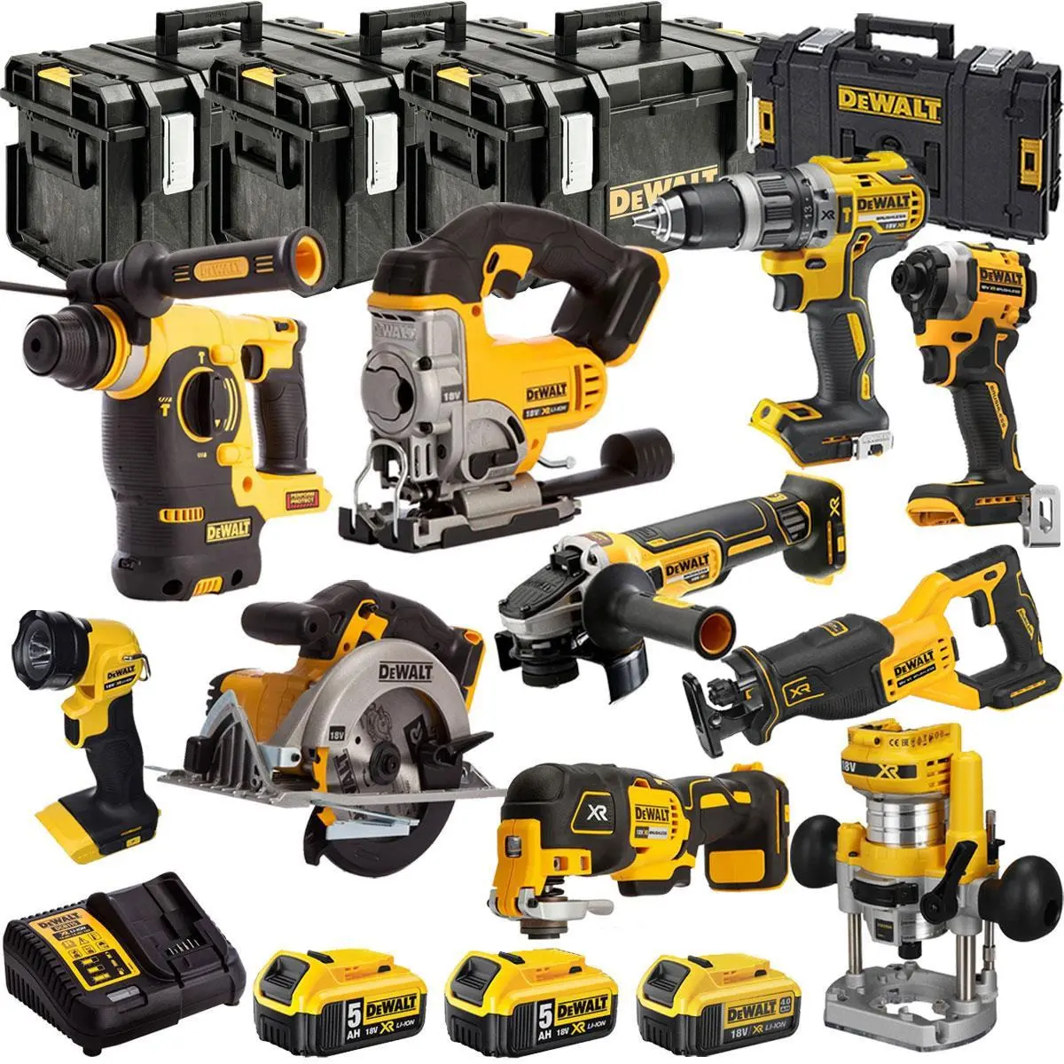 Dewalt 18V 10 Piece Combo Kit With 3 X Batteries & Charger T4tkit-1336 1