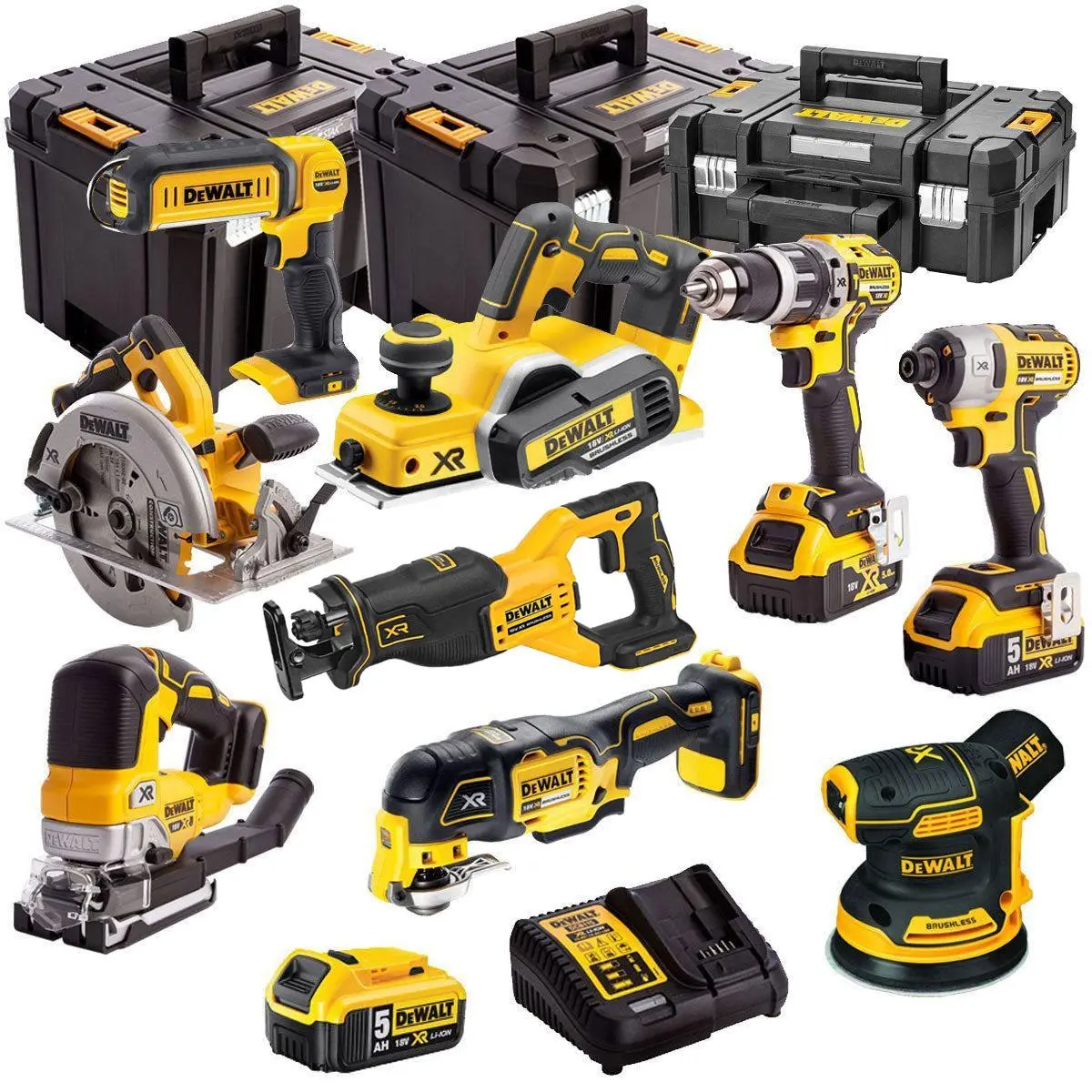 Dewalt Dewkit91 18V Cordless 9 Piece Kit With 3 X 5.0Ah Batteries & Charger In Case 1