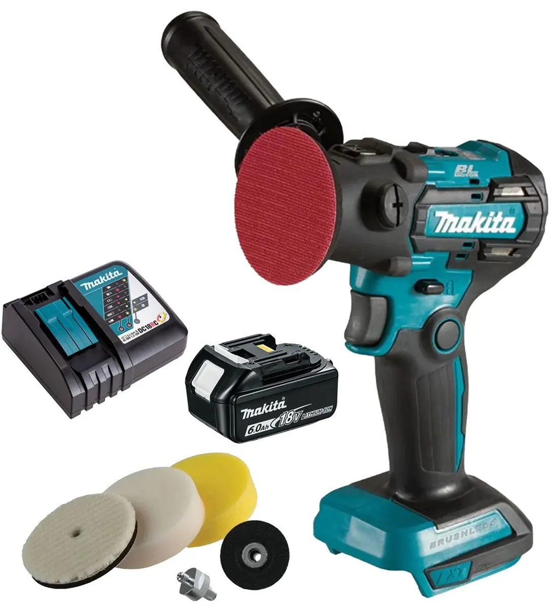 Makita Dpv300z 18V Lxt Brushless Sander / Polisher With 1 X 6.0Ah Battery & Charger 1