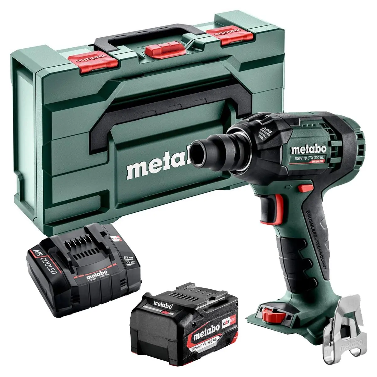 Metabo Ssw 18 Ltx 300 Bl 18V Brushless Impact Wrench With 1 X 4.0Ah Battery Charger & Case 1