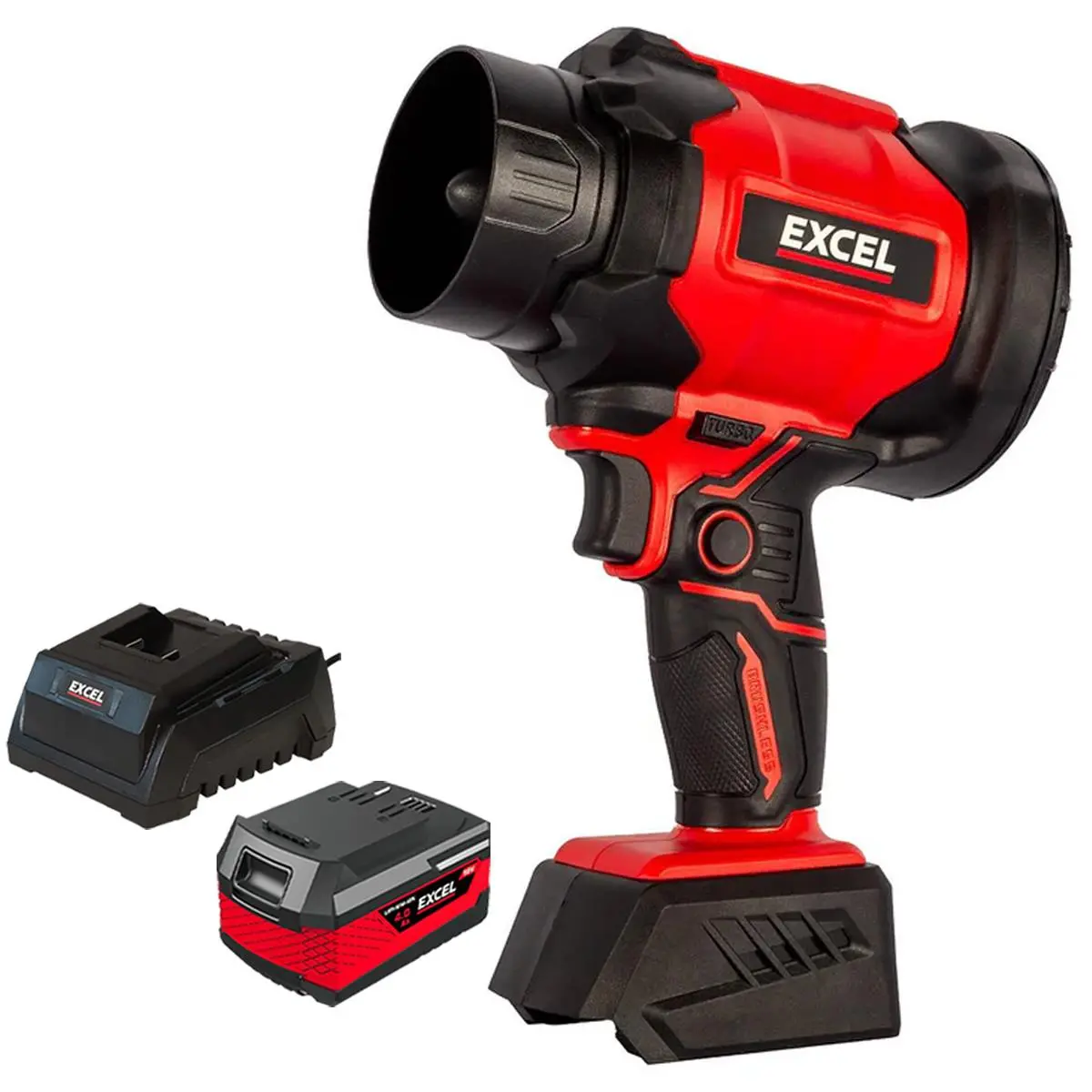 Excel 18V Brushless Storm Blower Turbo Mode With 1 X 4.0Ah Battery & Fast Charger 1