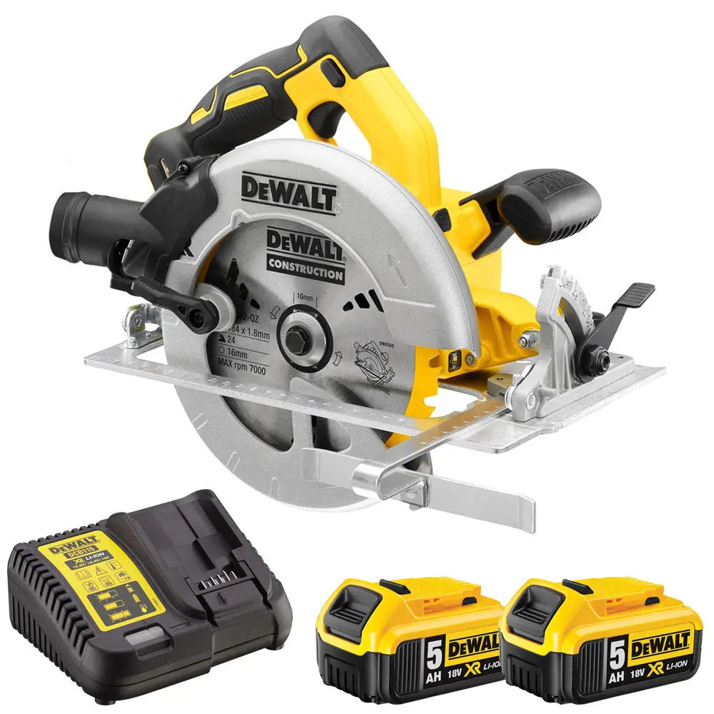 Dewalt Dcs570n 18V 184Mm Brushless Circular Saw With 2 X 5.0Ah Batteries & Charger 1