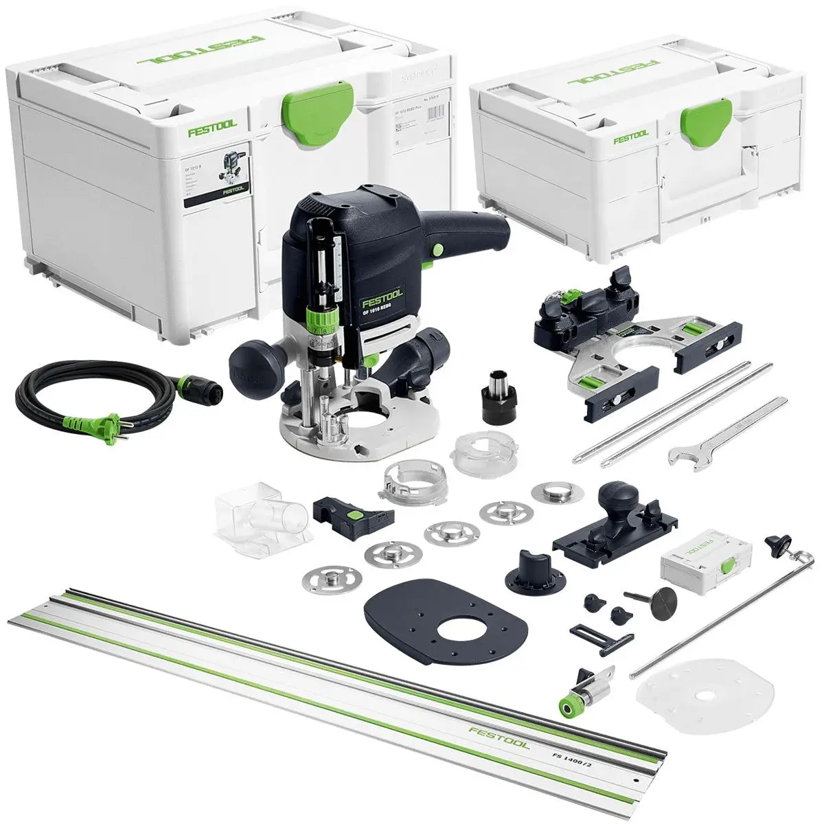 Festool Of 1010 Rebq-Plus 230V Gb Router Cutter - 578004 With Accessories Set & Guide Rail Fs 800/2 1