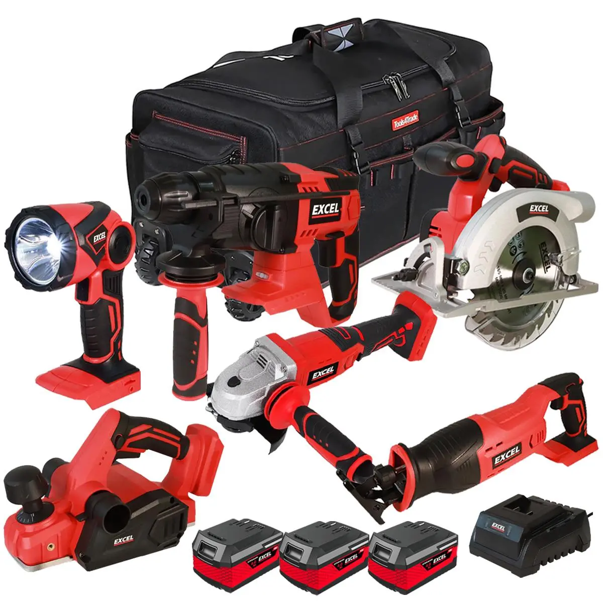 Excel 18V 6 Piece Power Tool Kit With 3 X 4.0Ah Batteries Exl10207 1