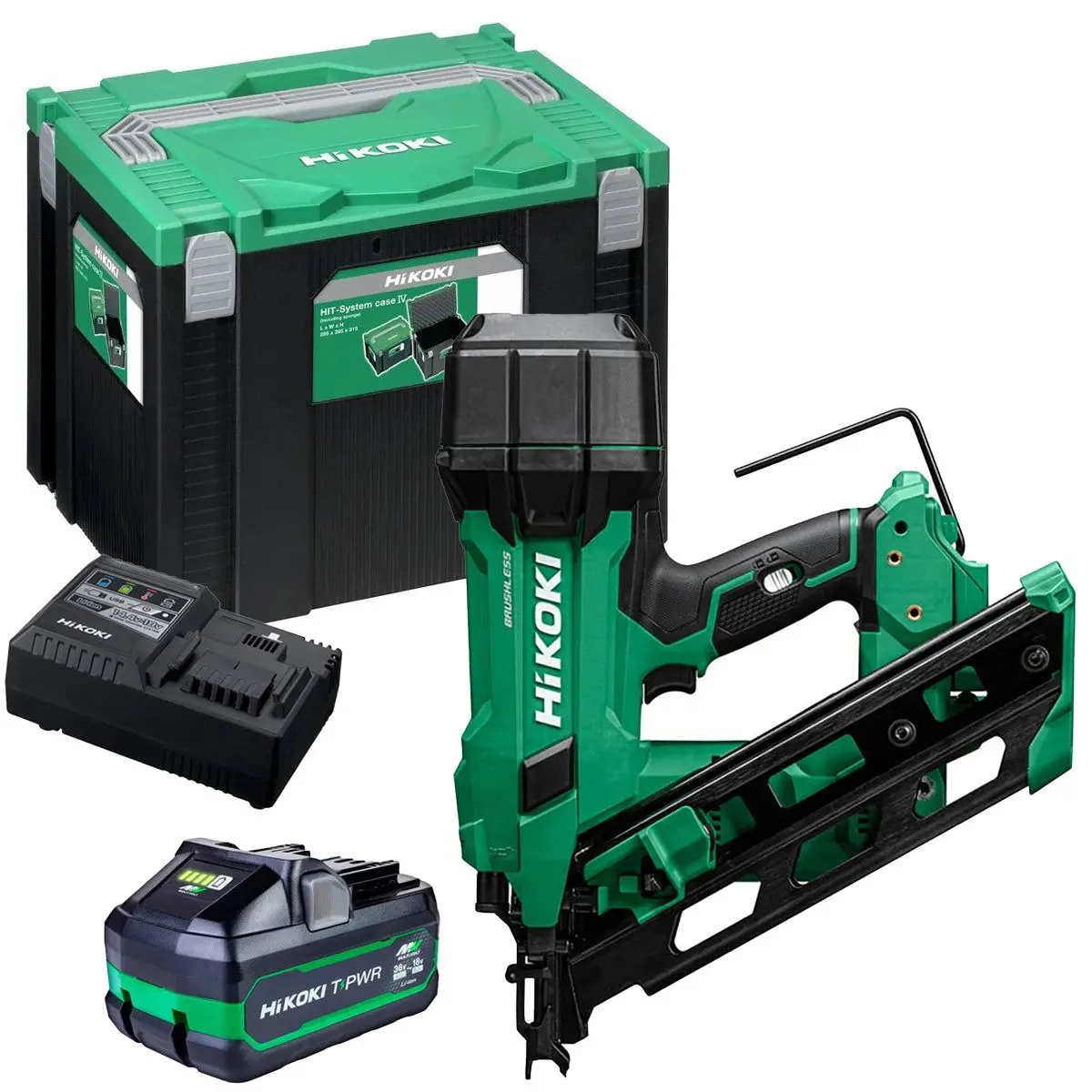 Hikoki Nr1890dcaw9z 18V Brushless Clipped Head Framing Nailer With 1 X 8.0Ah Battery Charger & Case 1