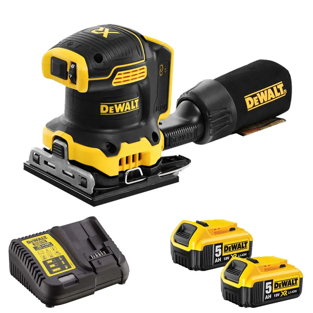 Dewalt Dcw200n 18V Brushless 1/4 Sheet Palm Sander 2 X 5.0Ah Batteries & Charger 1
