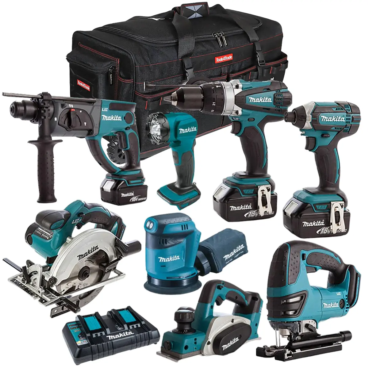 Makita 18V 8 Piece Cordless Kit With 3 X 5.0Ah Batteries T4tkit-41 1