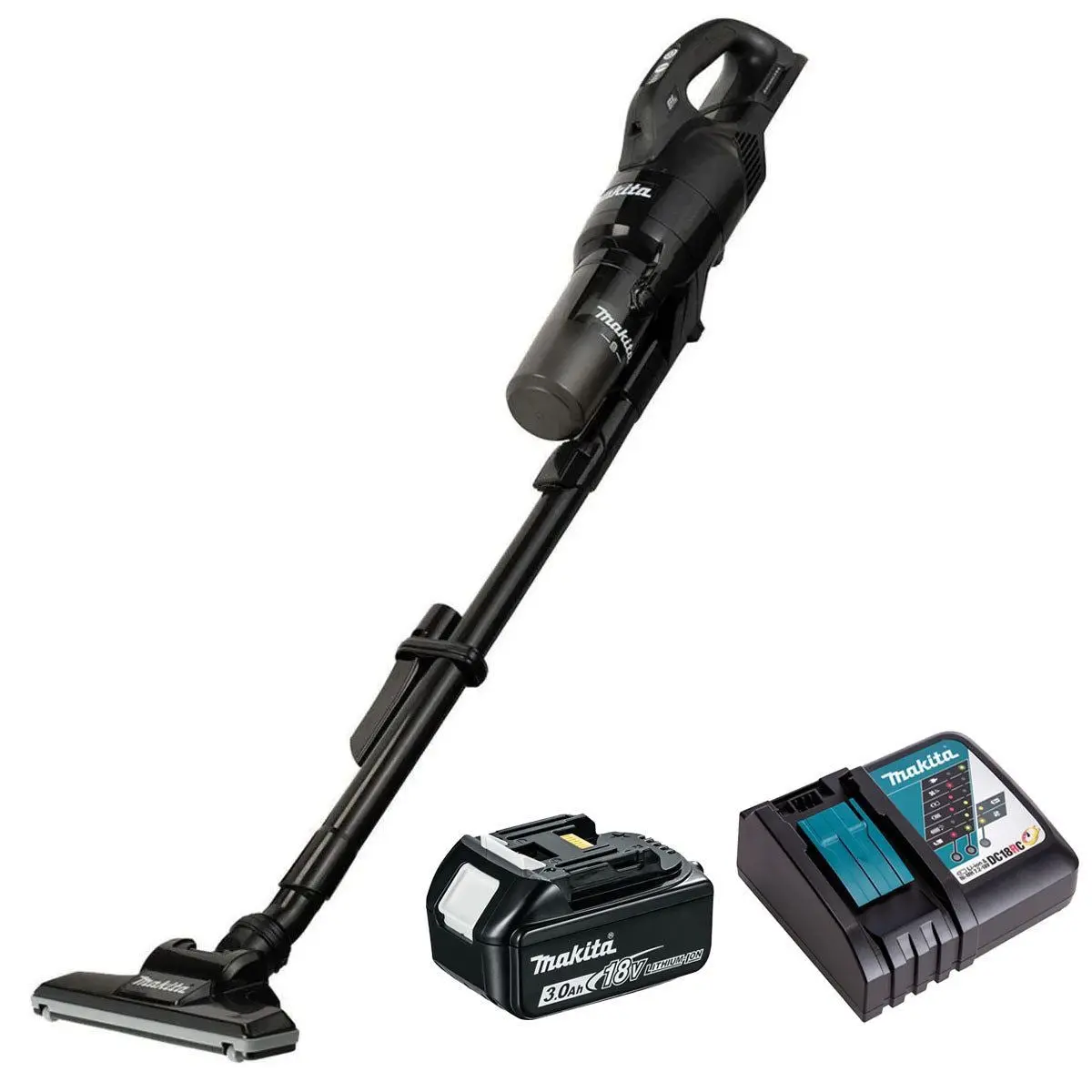 Makita Dcl286fzb 18V Black Lxt Brushless Vacuum Cleaner With 1 X 3.0Ah Battery & Charger 1