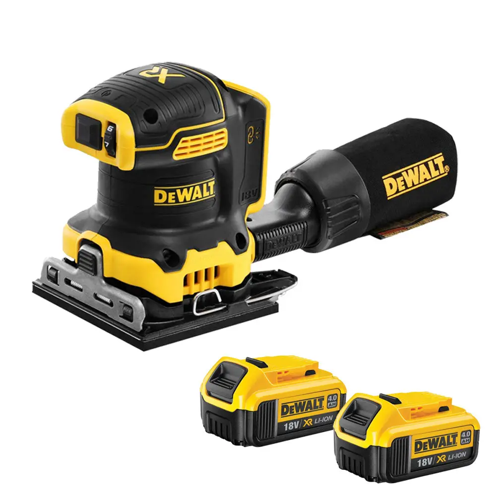 Dewalt Dcw200n 18V Xr Brushless 1/4 Sheet Palm Sander With 2 X 4.0Ah Batteries 1