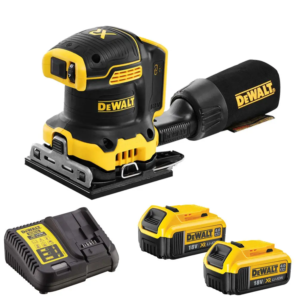 Dewalt Dcw200n 18V Brushless 1/4 Sheet Palm Sander 2 X 4.0Ah Batteries & Charger 1