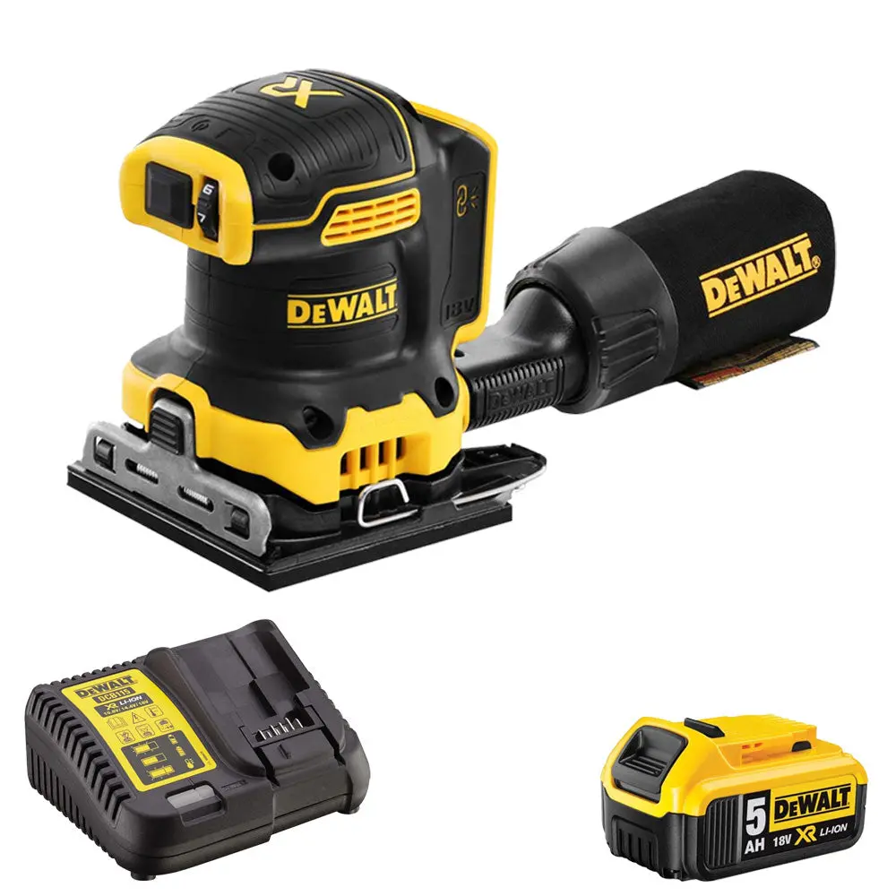 Dewalt Dcw200n 18V Brushless 1/4 Sheet Palm Sander 1 X 5.0Ah Battery & Charger 1
