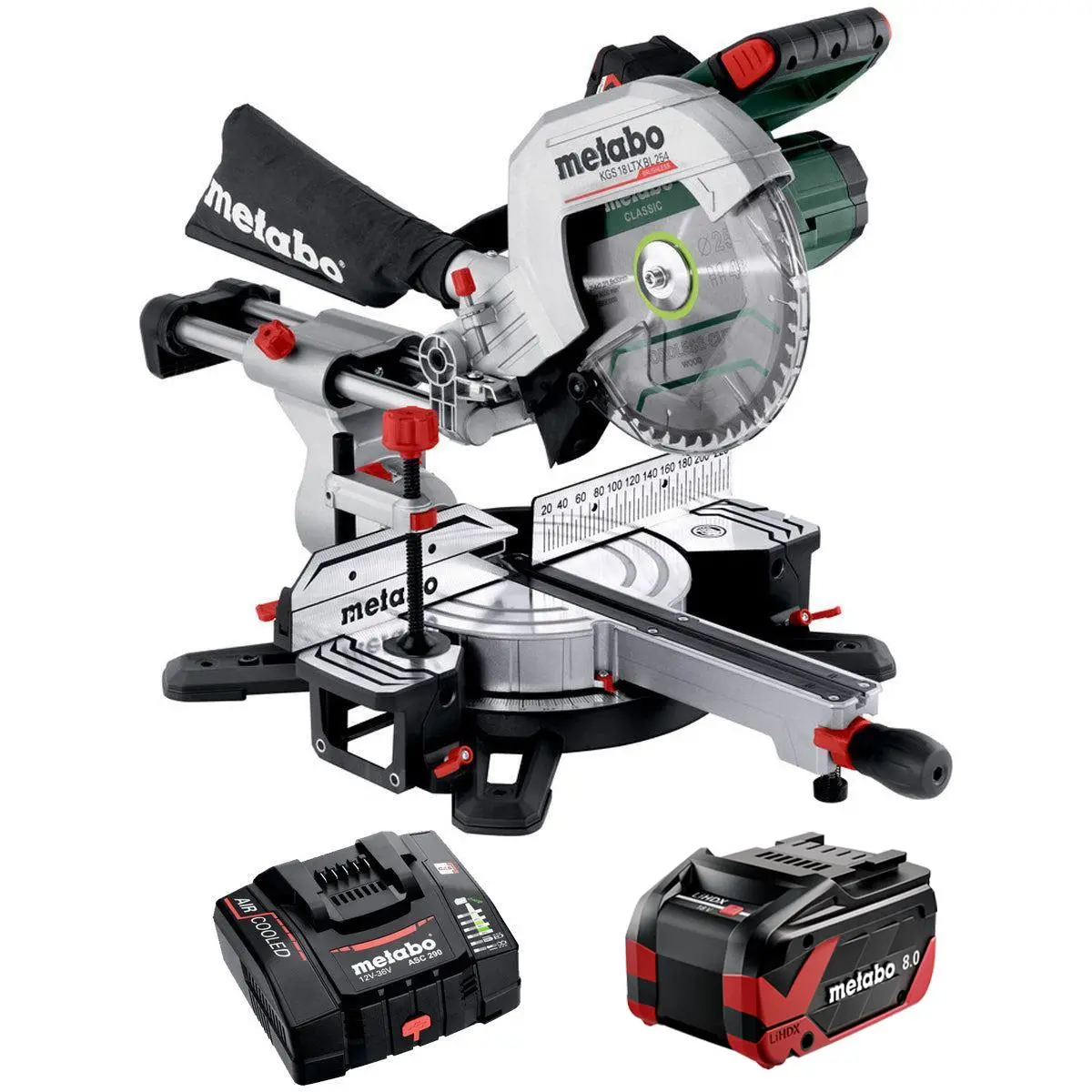 Metabo Kgs 18 Ltx Bl 254 18V Brushless Sliding Mitre Saw With 1 X 8.0Ah Battery & Charger 1