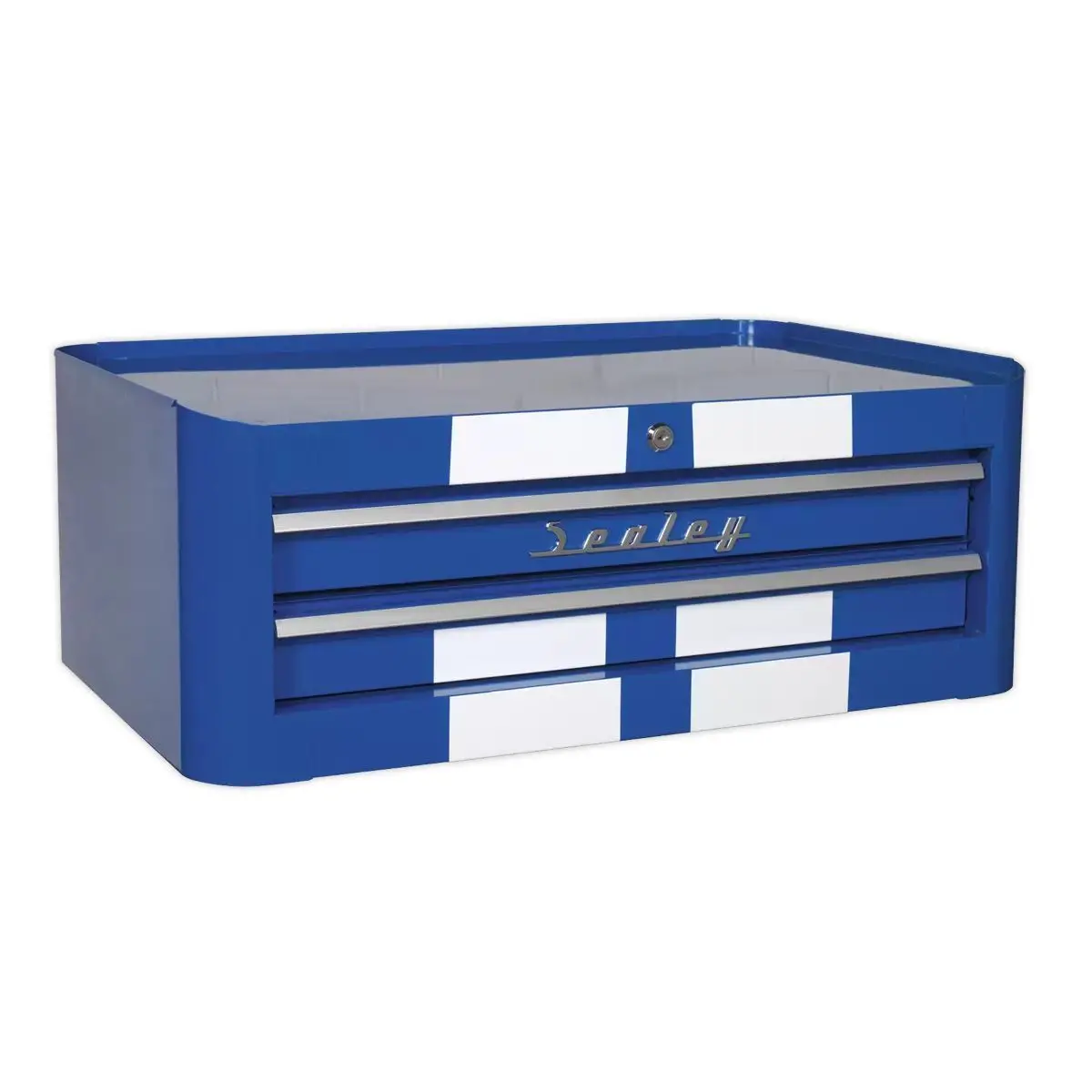 Sealey Ap28102bws 2 Drawer Retro Style Mid-Box Blue With White Stripes 1