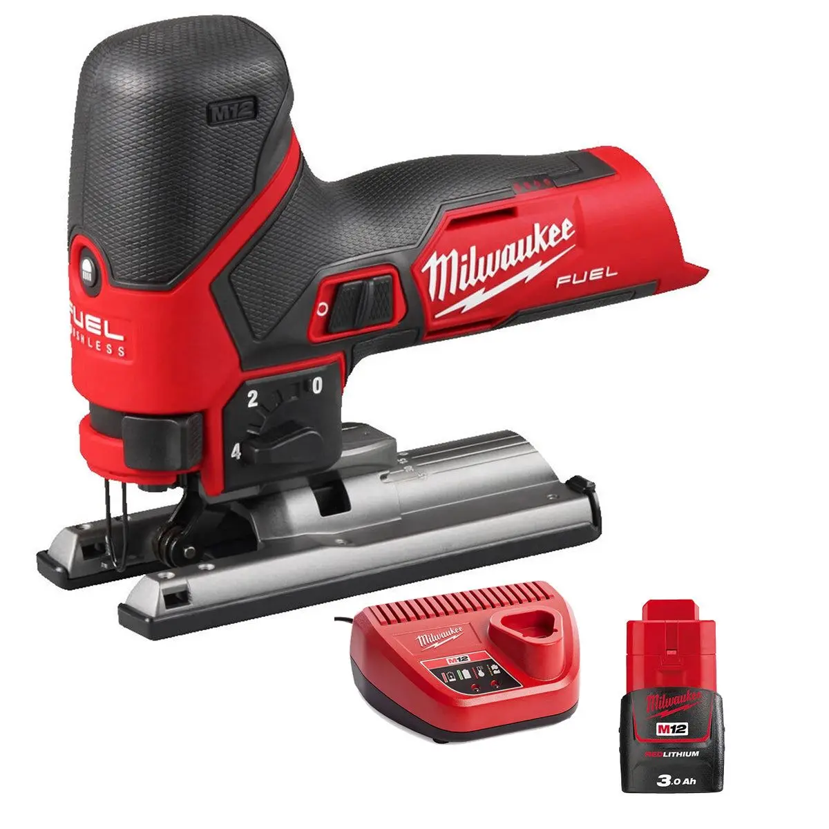 Milwaukee M12fjs-0 12V Fuel Brushless Jigsaw With 1 X 3.0Ah Battery & Charger 1