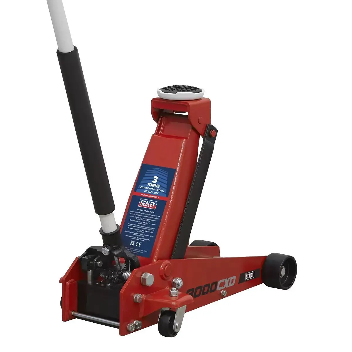 Sealey 3000Cxd Trolley Jack 3 Tonne Ton Standard Chassis Car Van Garage 1