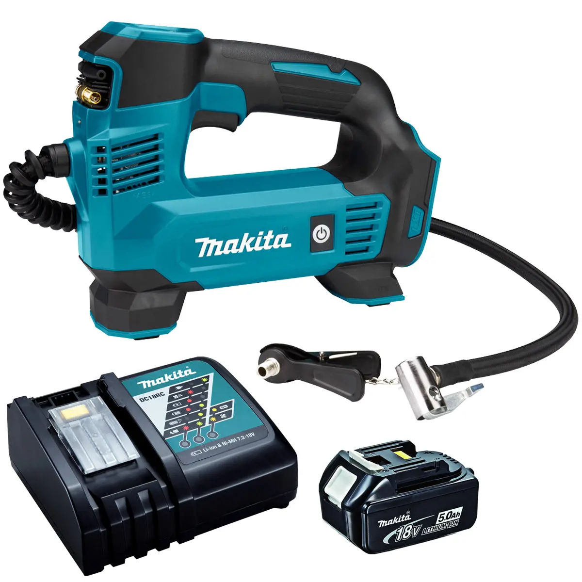Makita Dmp180z 18V Inflator Pump With 1 X 5.0Ah Battery & Charger 1