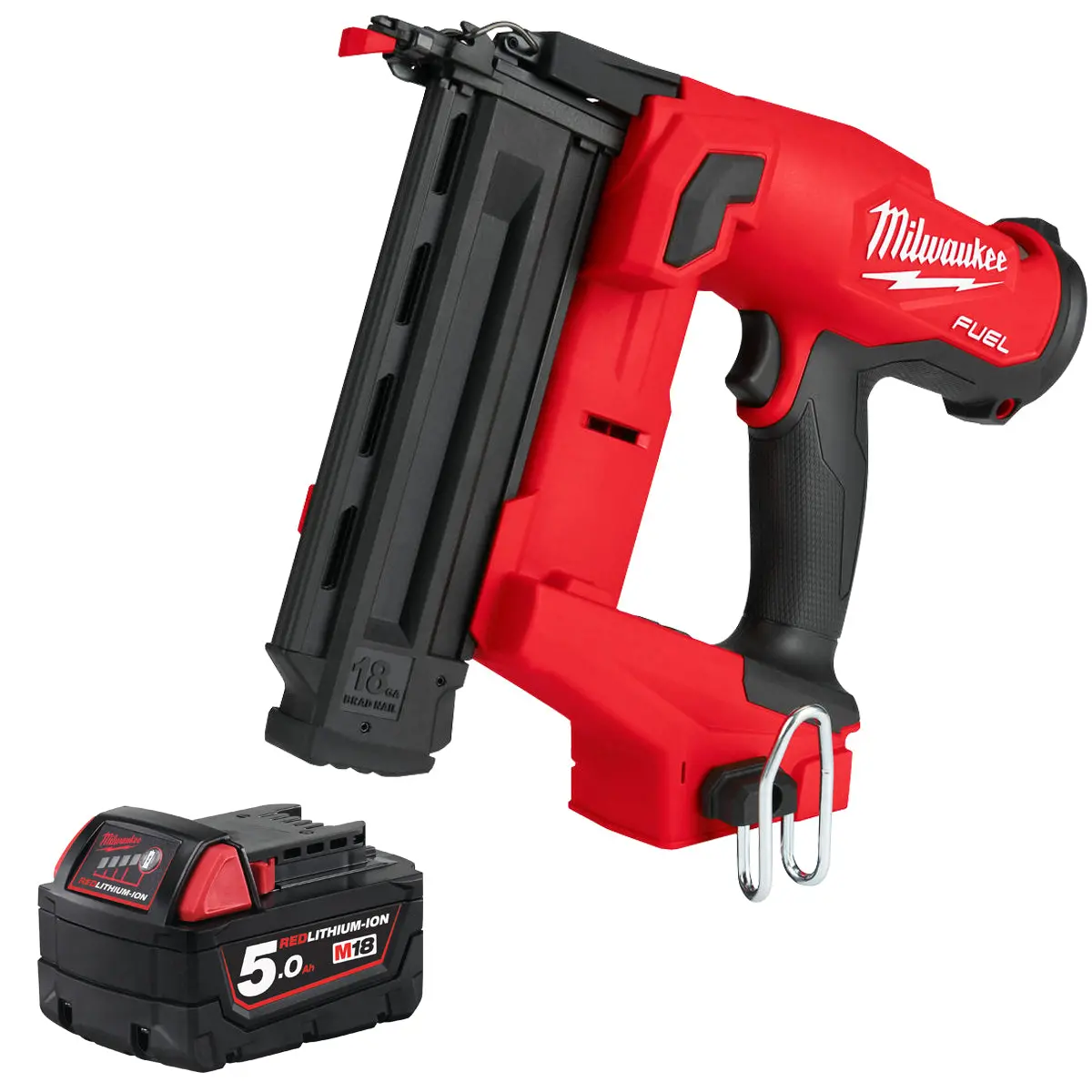 Milwaukee M18fn18gs 18V Fuel Brushless Second Fix Finish Nailer With 1 X 5.0Ah Battery 1