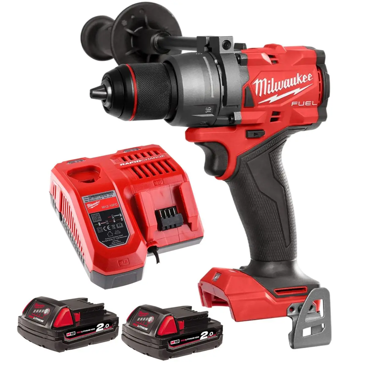 Milwaukee M18fpd3-0 18V Fuel Brushless Combi Drill With 2 X 2.0Ah Batteries & Charger 1