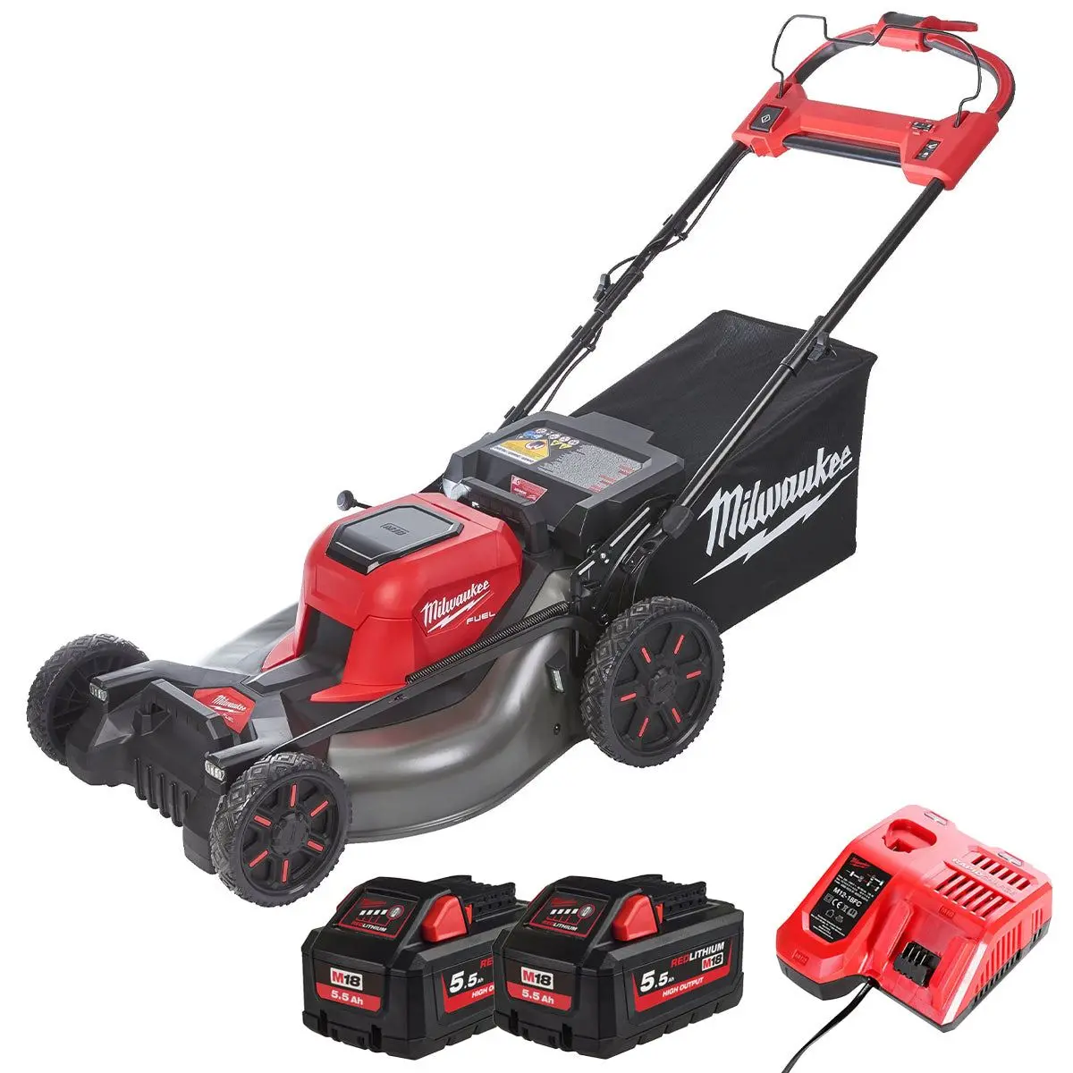 Milwaukee M18f2lm53-0 36V Fuel Brushless 53Cm Self Propelled Lawn Mower With 2 X 5.5Ah Battery & Charger 1