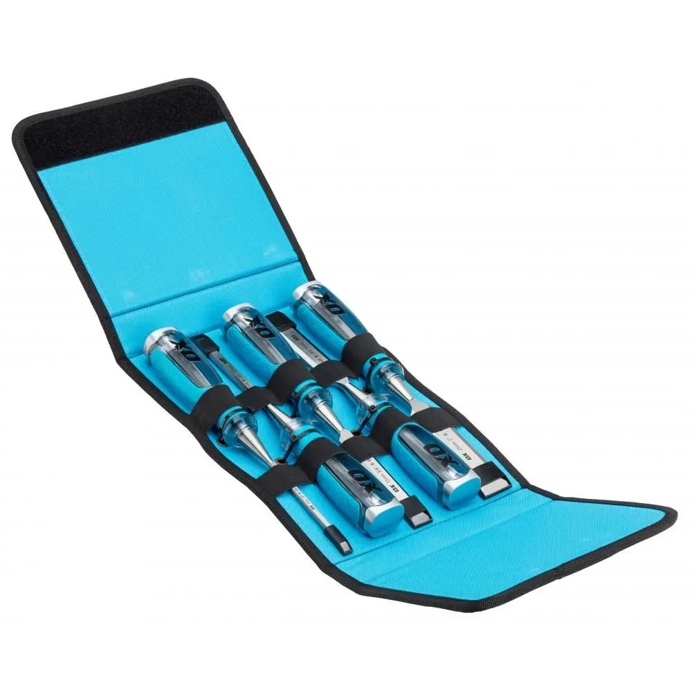 Ox Pro Wood Chisel 5 Piece Set In Velcro Case Ox-P371005 1
