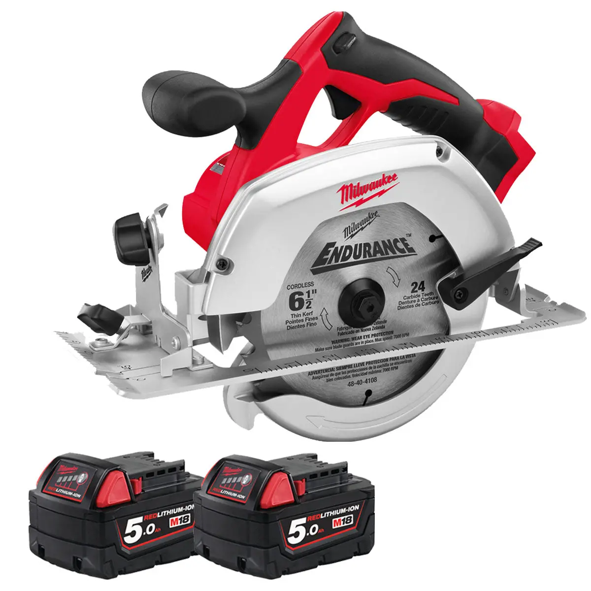 Milwaukee Hd18cs-0 18V 165Mm Circular Saw With 2 X 5.0Ah Batteries 1