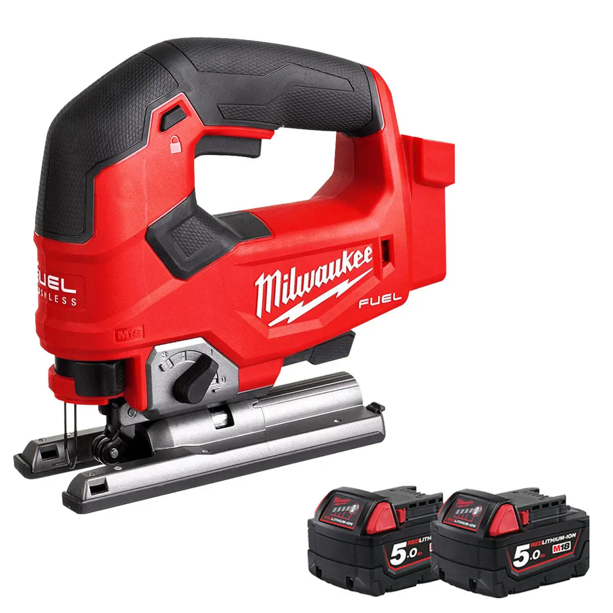 Milwaukee M18fjs-0 18V Brushless Fuel Top Handle Jigsaw With 2 X 5.0Ah Batteries 1