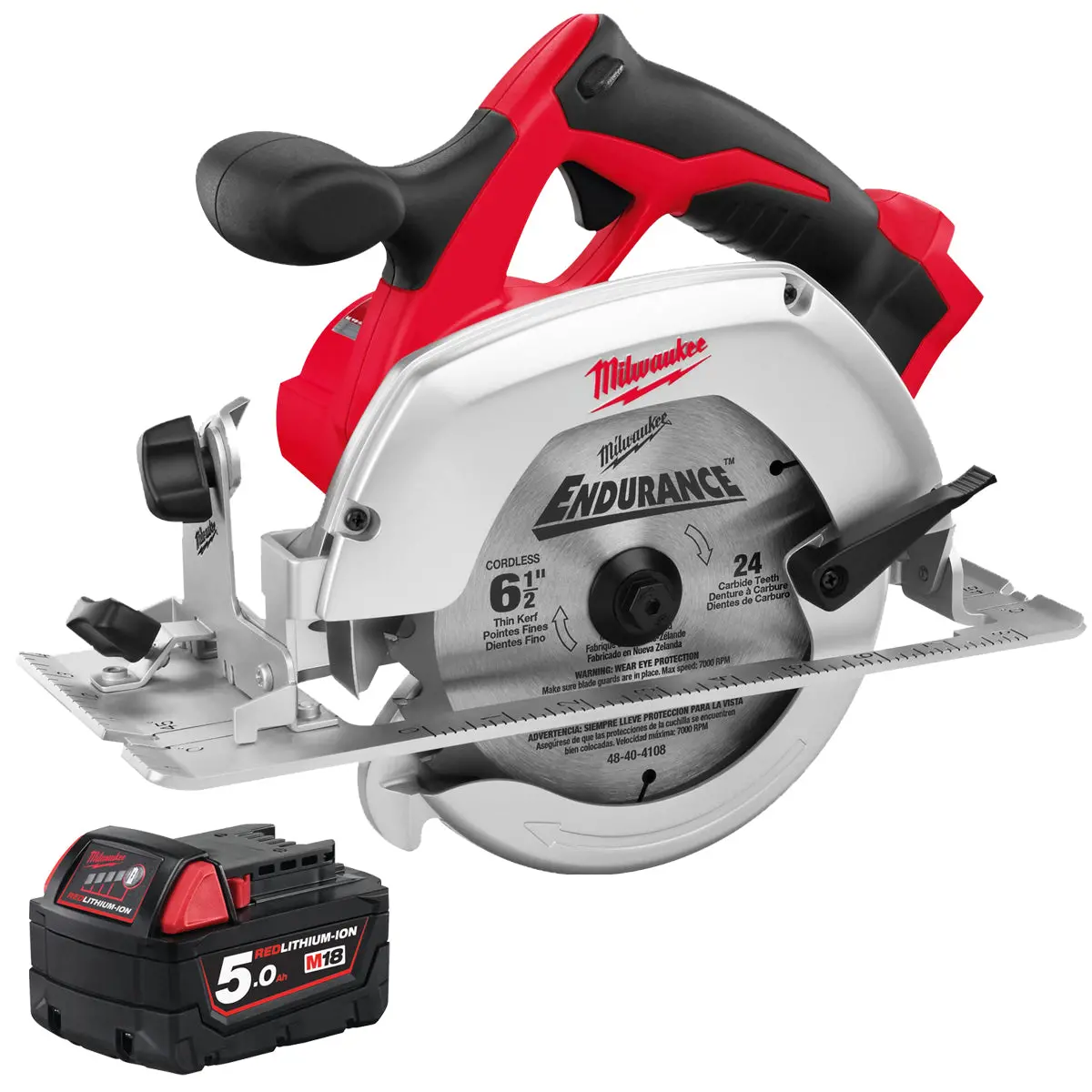 Milwaukee Hd18cs-0 18V 165Mm Circular Saw With 1 X 5.0Ah Battery 1