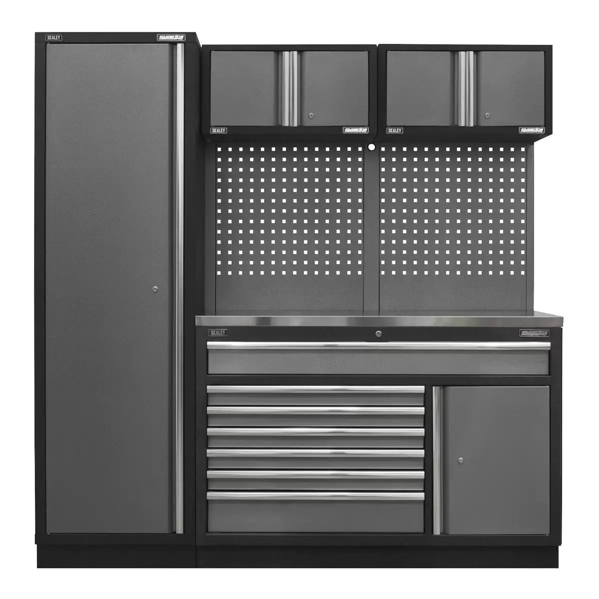 Sealey Apmsstack10ss Superline Pro 1.96M Storage System Stainless Steel Worktop 1