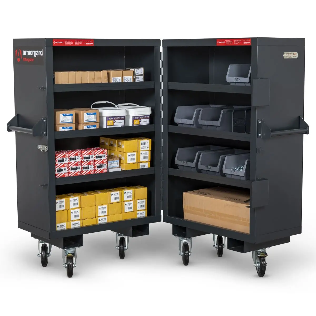 Armorgard Fc5 Fittingstor Bi-Fold Design Mobile Fittings Cabinet 915Mm X 990Mm X 1570Mm 1