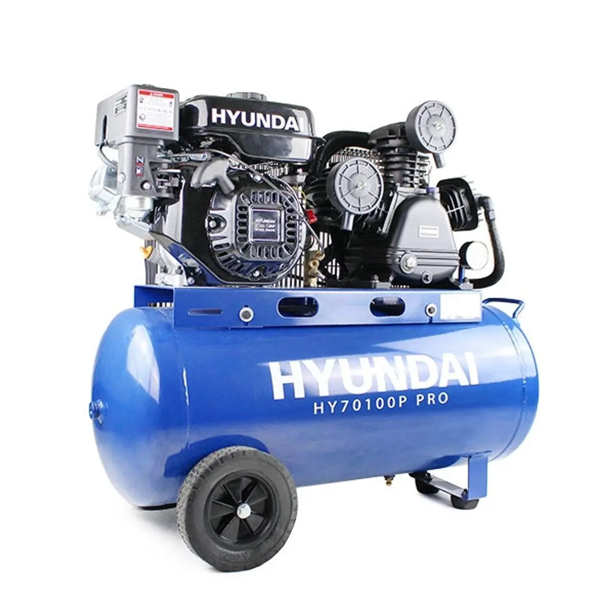 Hyundai Hy70100p 90L Heavy Duty Petrol Air Compressor 10.7Cfm 145Psi Belt Drive 1