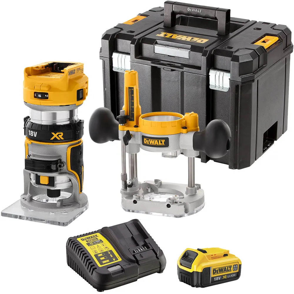 Dewalt Dcw604nt 18V Xr Brushless Router Trimmer With 1 X 4.0Ah Battery & Charger 1