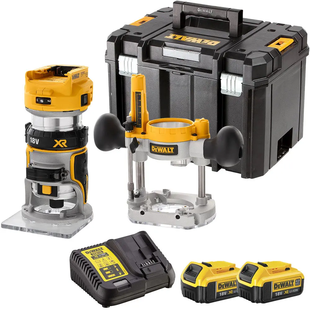 Dewalt Dcw604nt 18V Xr Brushless Router Trimmer With 2 X 4.0Ah Battery & Charger 1