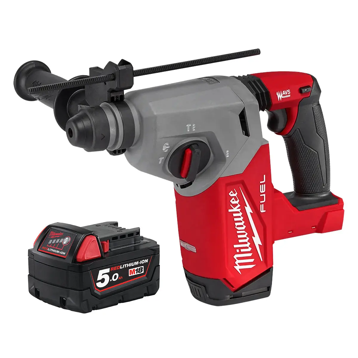 Milwaukee M18fh-0 18V Fuel 4-Mode Sds+ Brushless Hammer Drill With 1 X 5.0Ah Battery 1