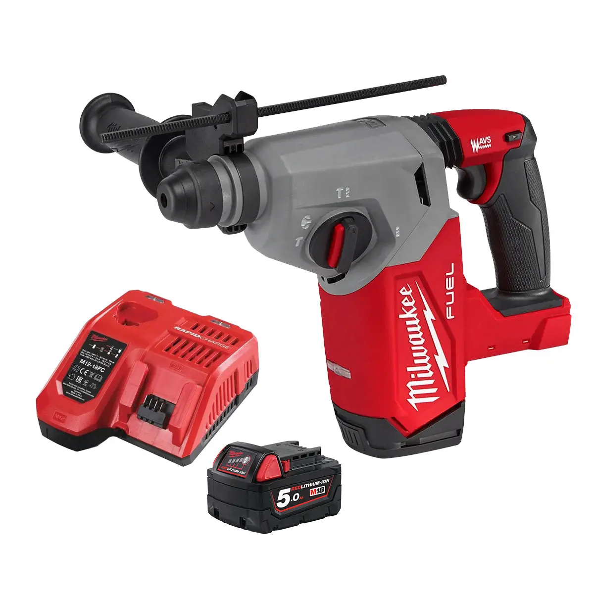 Milwaukee M18fh-0 18V Fuel 4-Mode Sds+ Brushless Hammer Drill With 1 X 5.0Ah Battery + Charger 1