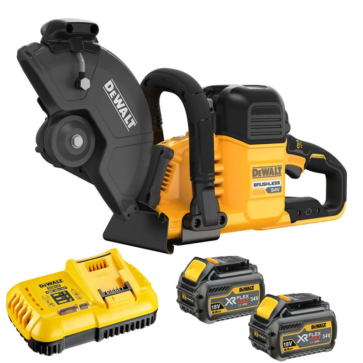Dewalt Dcs691n 54V Xr Flexvolt Brushless 230Mm Cut Off Saw With 2 X 6.0Ah Battery & Charger 1