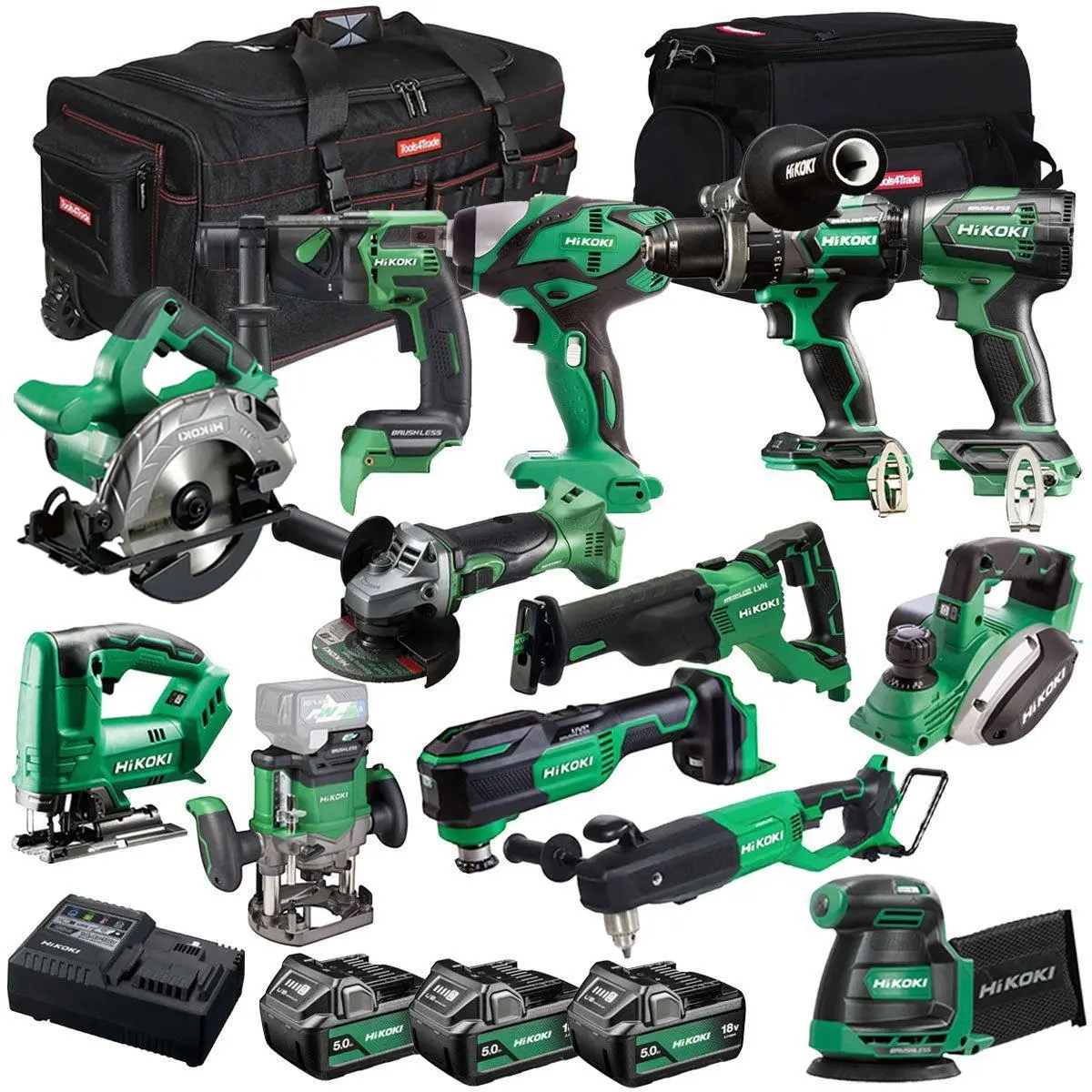 Hikoki 18V 13 Piece Power Tool Combo Kit With 3 X 5.0Ah Battery & Charger T4tkit-27285 1