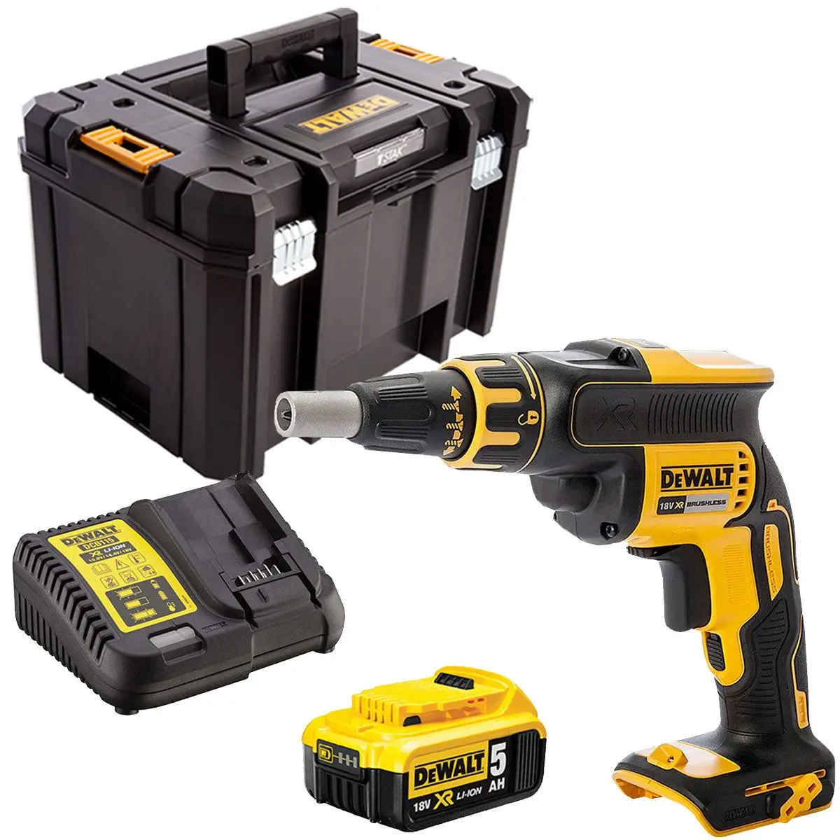 Dewalt Dcf620n 18V Li-Ion Brushless Drywall Screwdriver With 5.0Ah Battery & Charger In Case 1