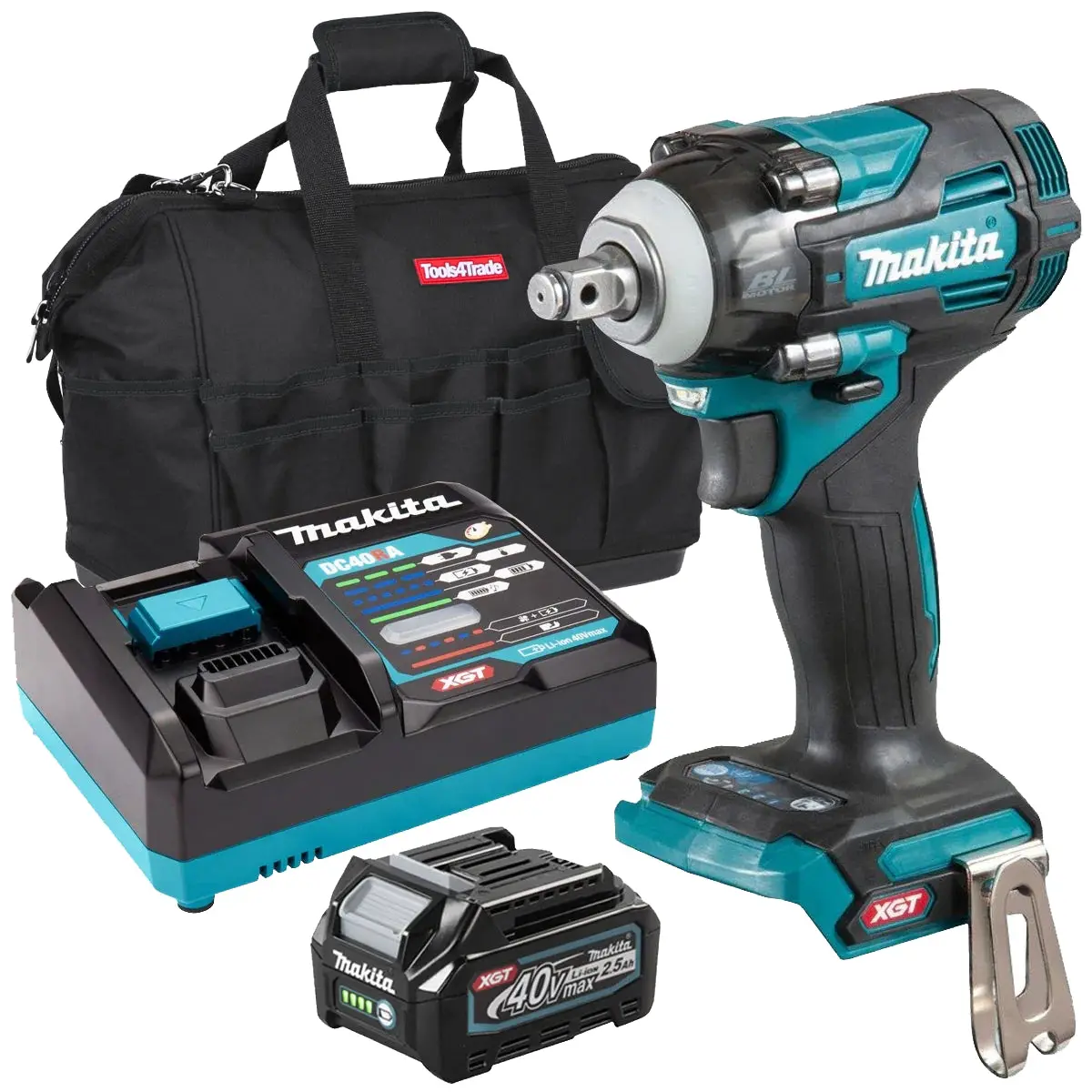 Makita Tw004gz 40V Brushless 1/2" Impact Wrench With 1 X 2.5Ah Battery, Charger & Bag 1