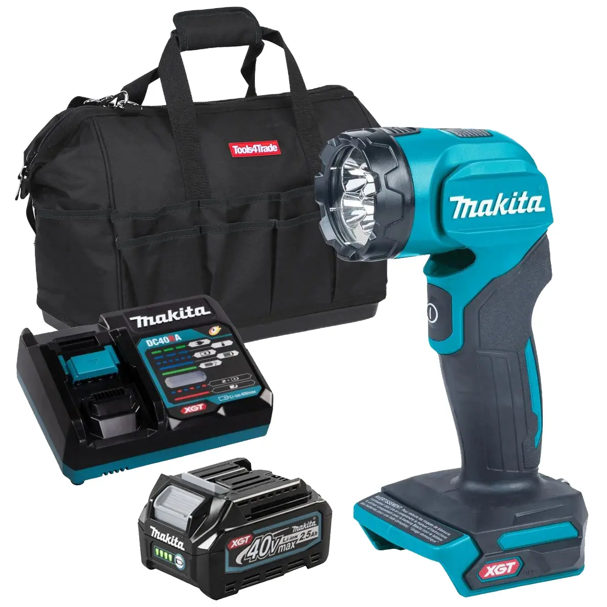 Makita Ml001g 40V Led Flashlight Torch With 1 X 2.5Ah Battery Charger & Bag 1