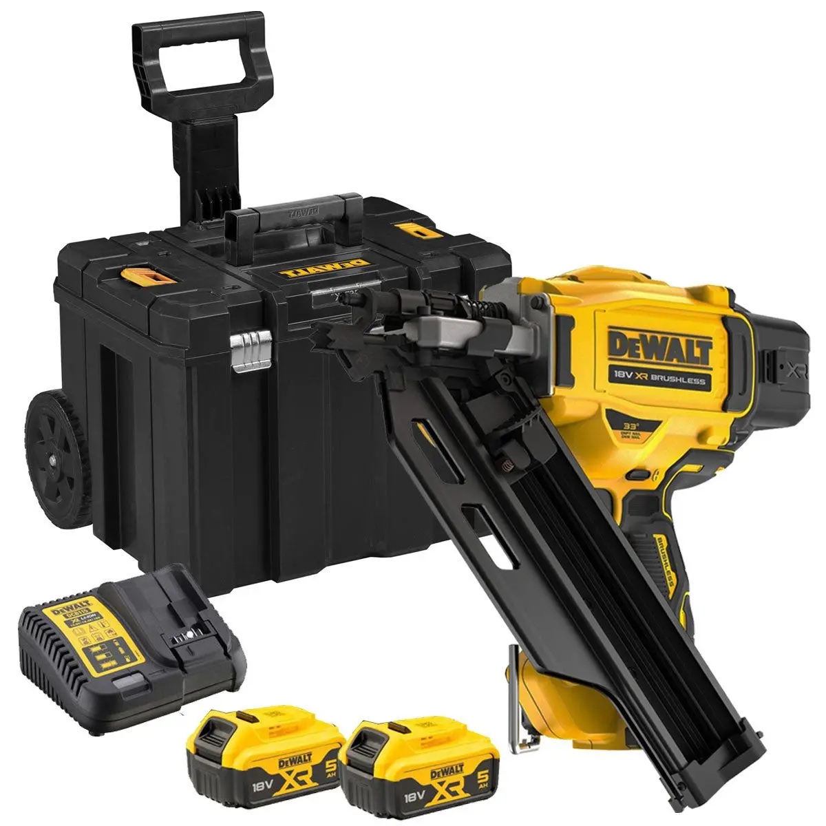 Dewalt Dcn930n 18V Brushless First Fix Framing Nailer With 2 X 5.0Ah Battery & Charger T4tkit-825 1